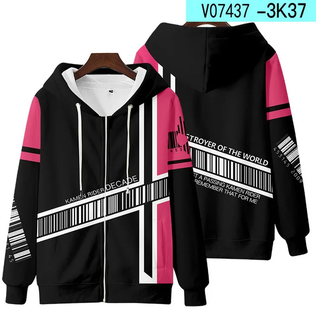 Kamen Rider REVICE Cosplay Zipper Hoodies 3D Print Men Woman Zip Up Hooded Sweatshirts Hoody Oversized Tracksuit Man Coat