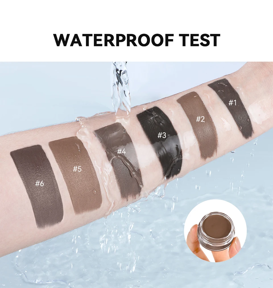 6 farben Matte Schwarz Wilde Augenbraue Creme 3D Natürliche Farbton Augenbraue Enhancer Gel Wachs Wasserdicht Langlebige Augen Make-Up Kosmetische werkzeug – Detail 5