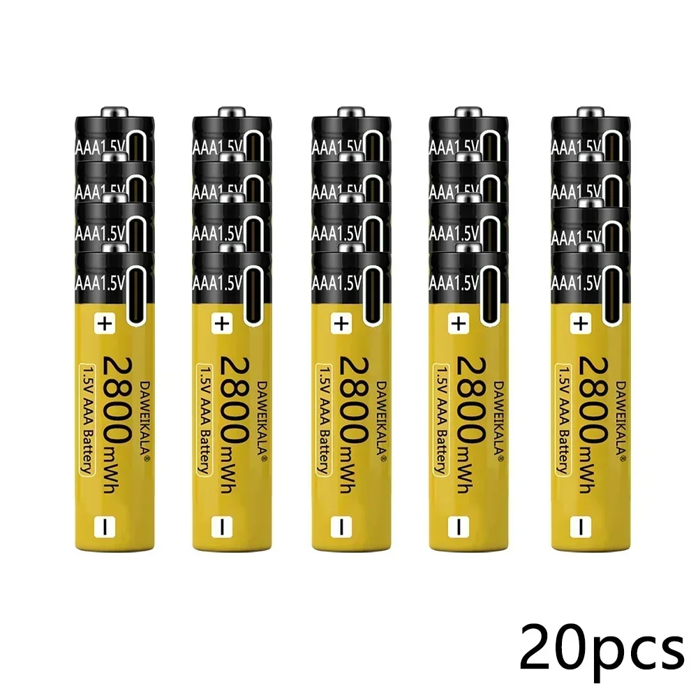 

DaweikalaUSB direct charging AAA2800mAh rechargeable battery zinc nickel 1.5V large capacity toy clock microphone Smart lock