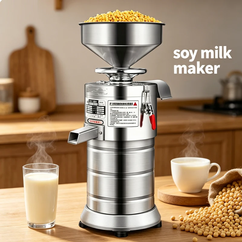 New Commercial Soya Milk Machine Stainless Steel Soybean Milk Machine Electric Dregs Slurry Separate Soymilk Maker 750W