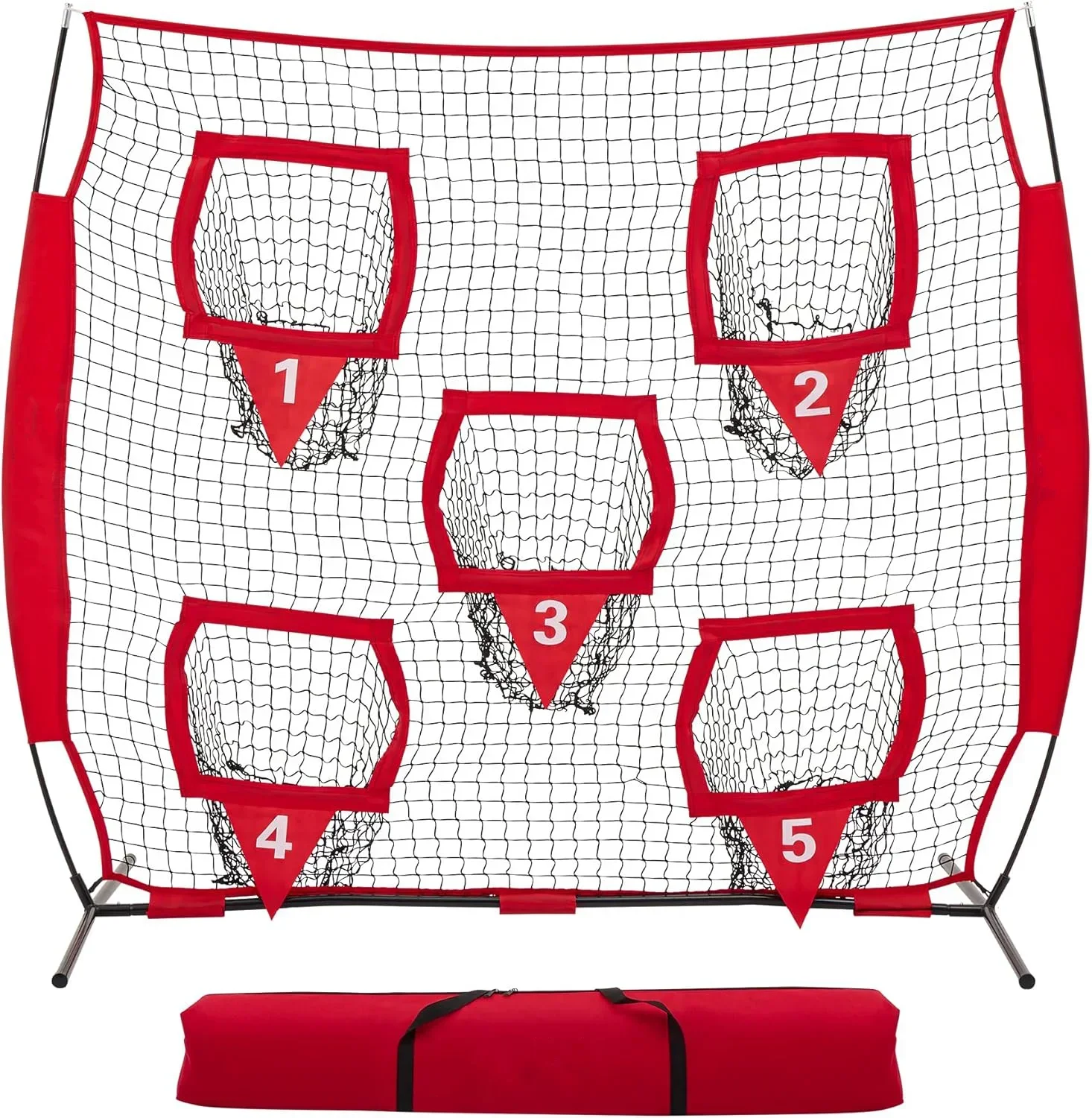 2026 Factory Sale 6x6FT High Quality Professional Rugby Pitching Net 5 Target Bags Football Throwing Net Metal Training Equipmen