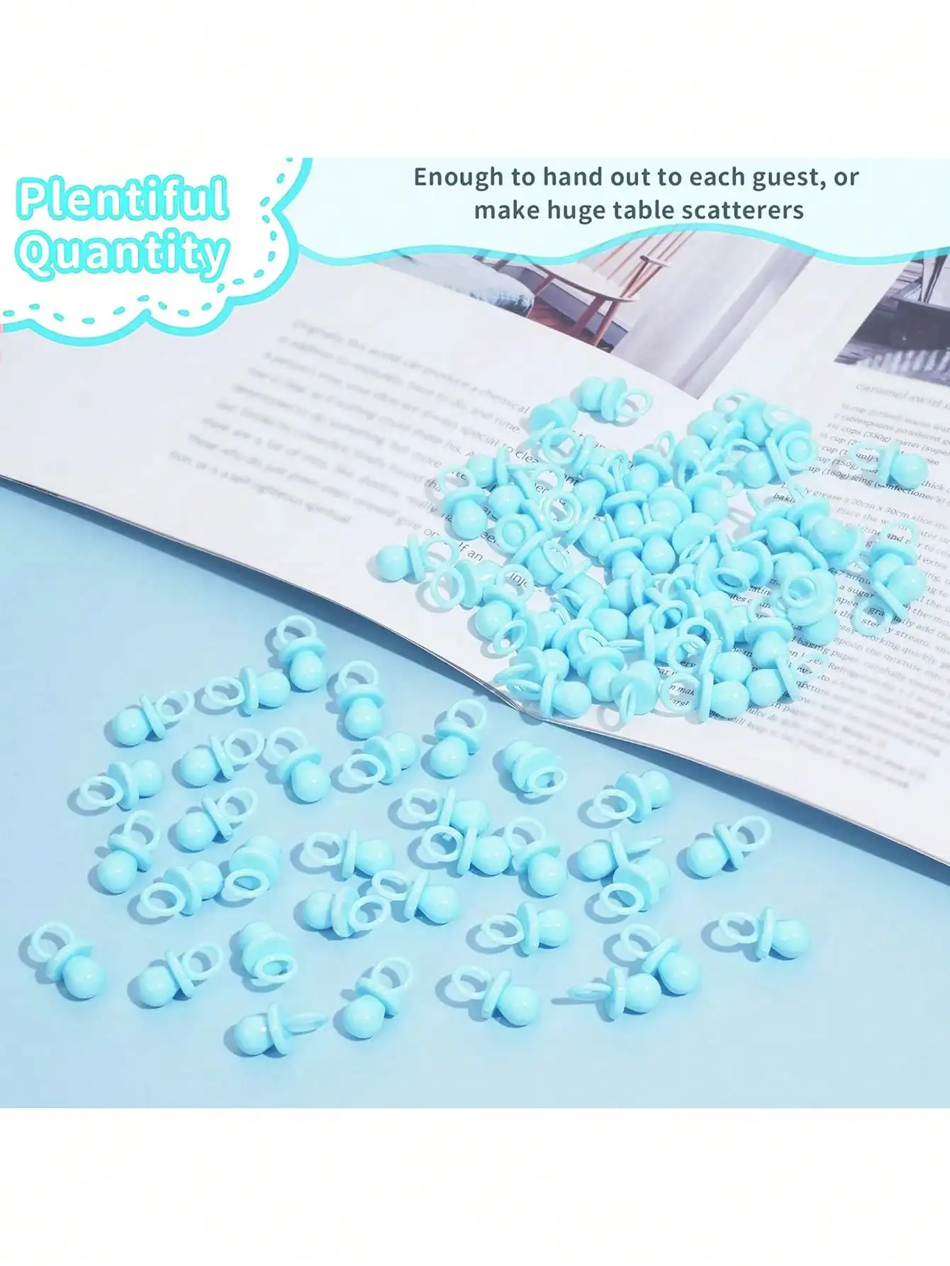 Bulk Baby Party Nipples Set - 50/100/200 Mini Plastic Nipples for Baby Shower Games DIY Decoration Gender Reveal Party Table Dec - view 4