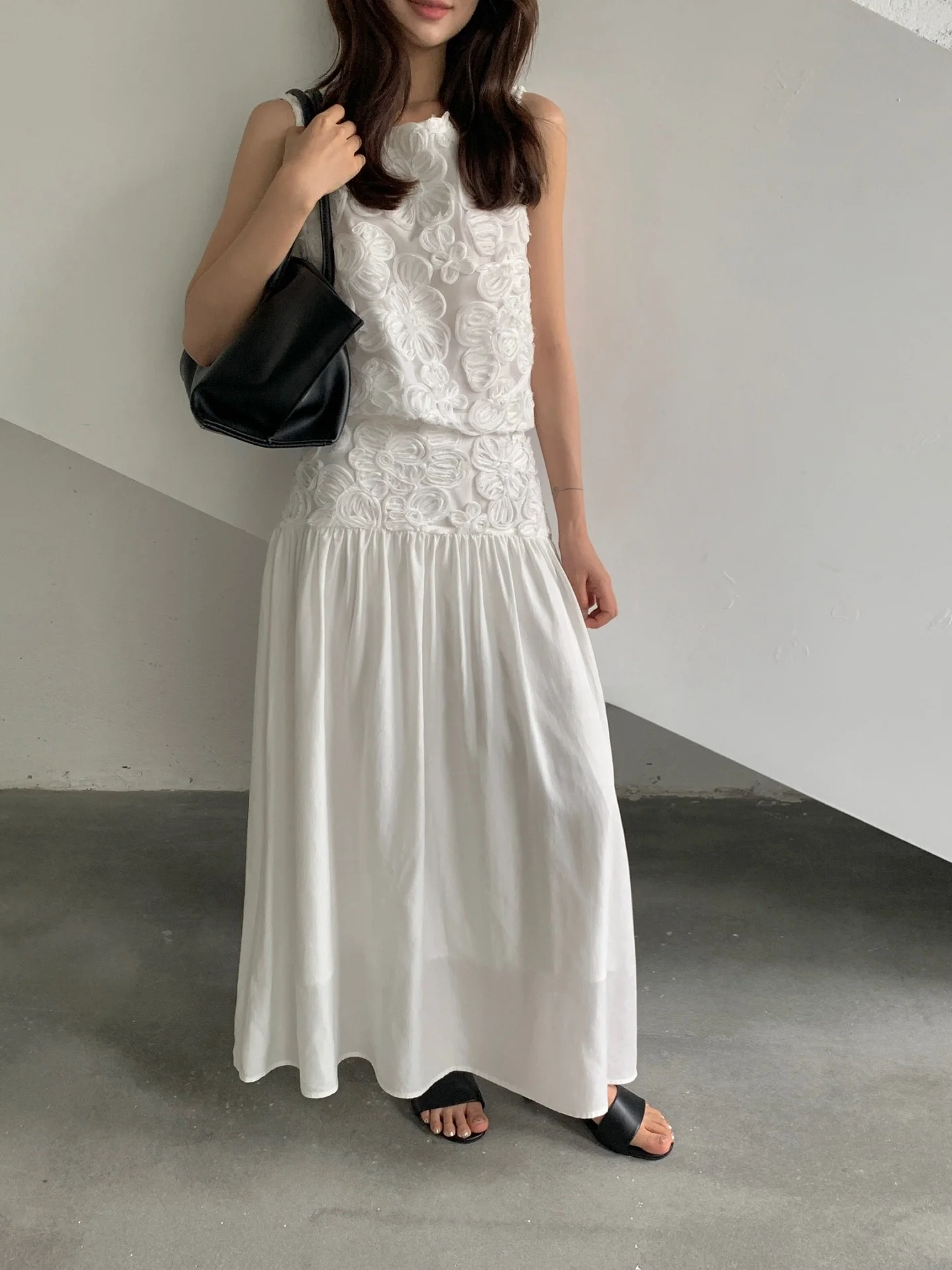 

Summer Lace Splice Soft Vest RSHMT2026 Women's Fashion Set Long Pants round Neck Short Sleeve Commute Style Casual Wear