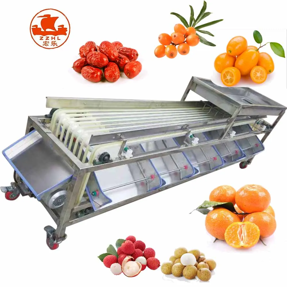 High Efficient Lemon Sorter Blueberry Date Garlic Avocado Sorting Tomato Fruit Potato Apple Grading Machine