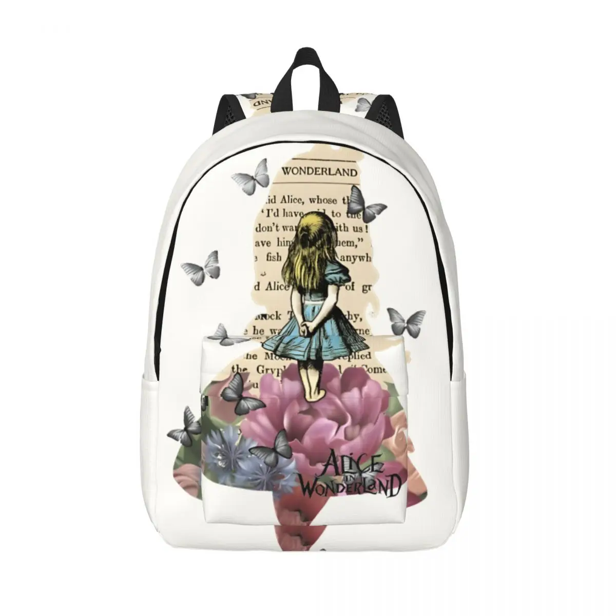 Birthday Alice Zipper Closure Bookbag Disney Alice in Wonderland Film Classic High School Students Children's Bags Hiking