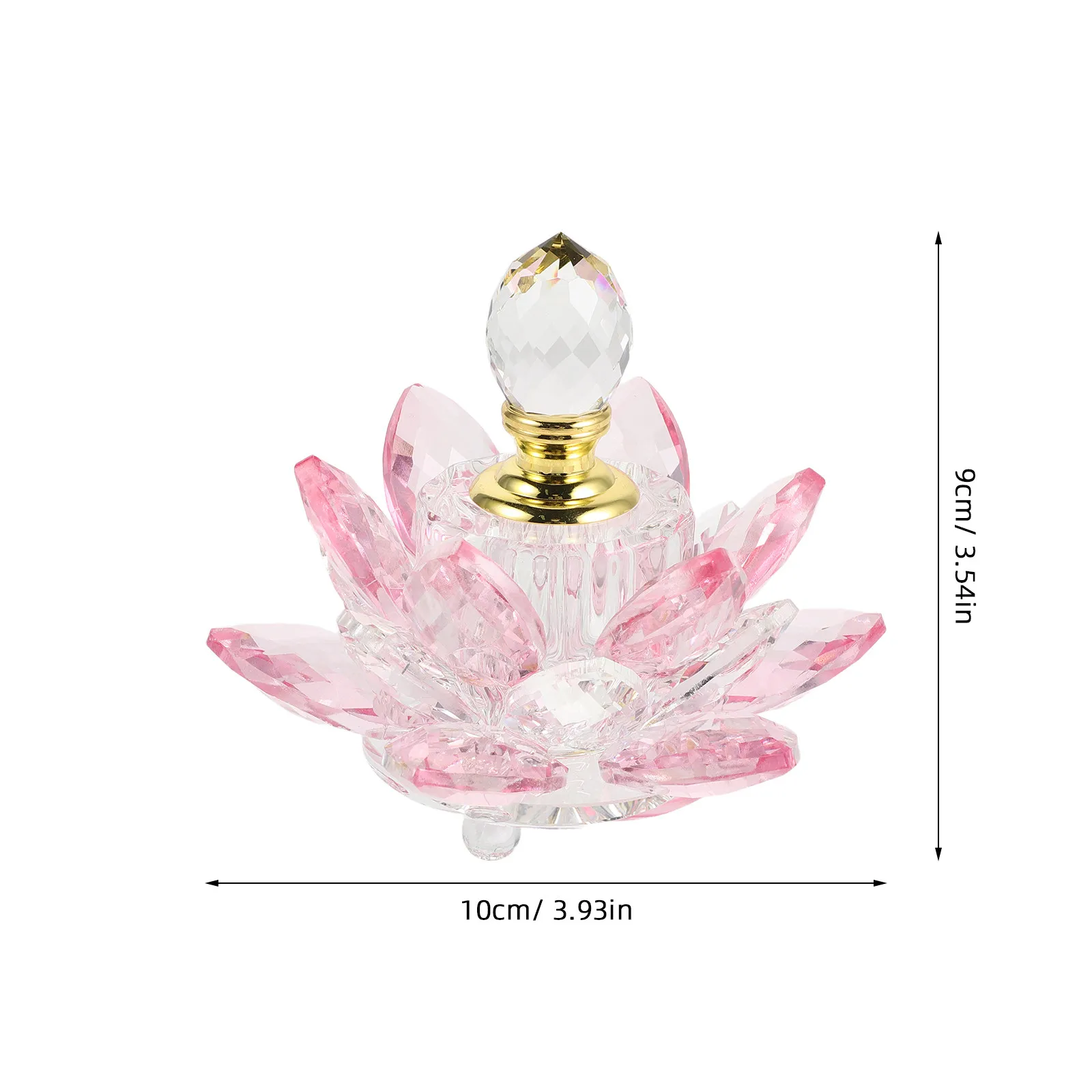 Refillable Crystal Lotus Flower Perfume Bottle Elegant Empty Glass Fragrance Bottle for Bedroom Vanity Aromatherapy Dropper - view 5