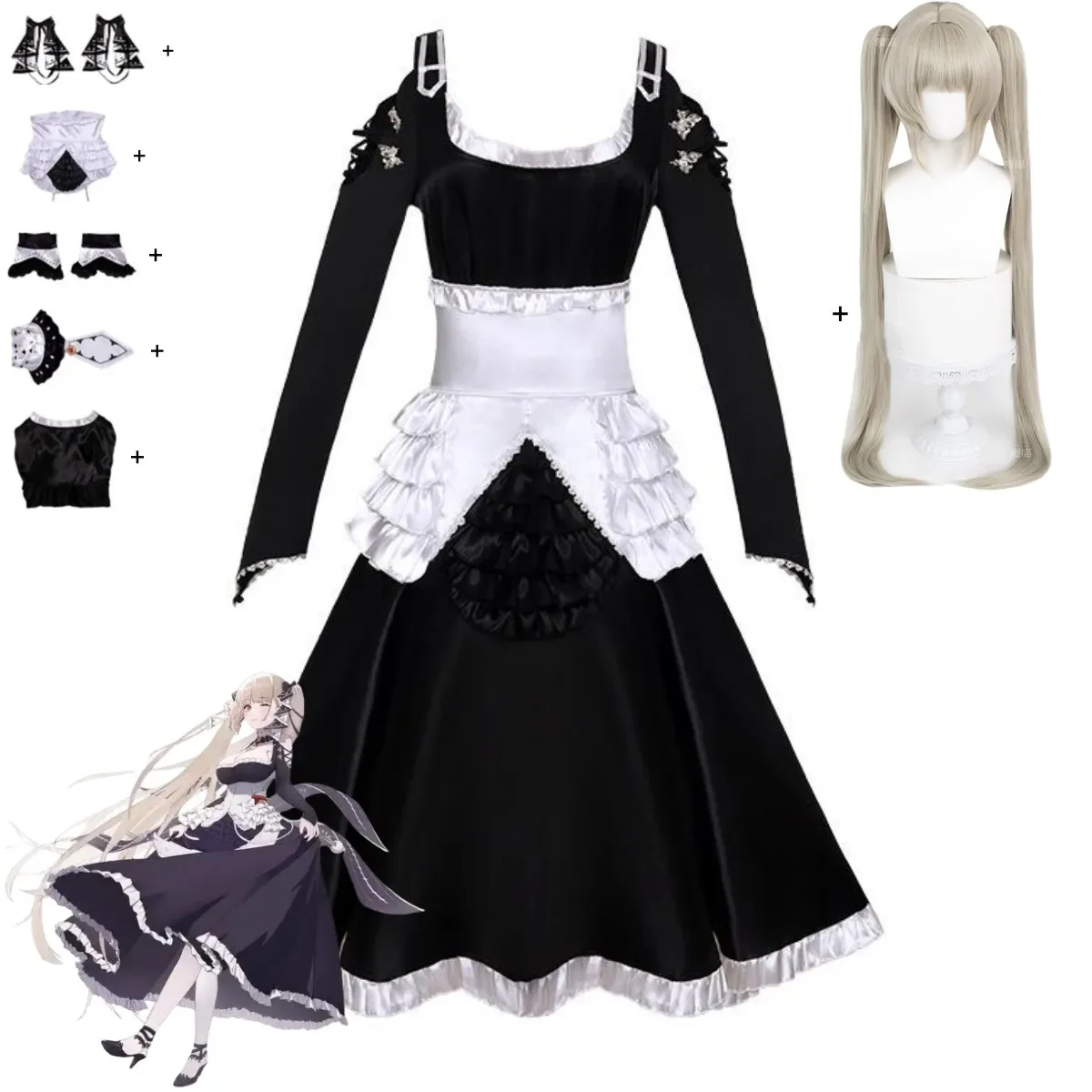 

Anime Game Azur Lane HMS Formidable Cosplay Costume Black White Maid Dress Lolita Skirt Woman Sexy Cute Christmas Suit 2025