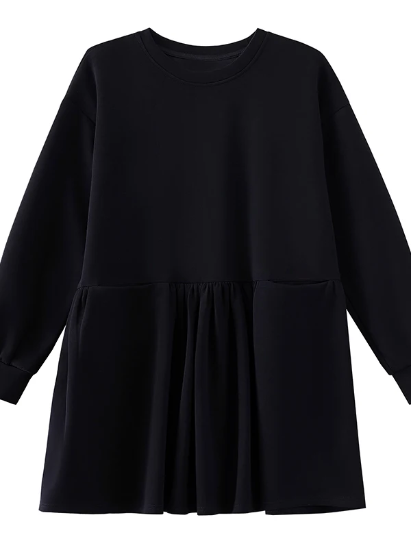 هودي نسائي بمقاسات كبيرة للخريف والشتاء بلون واحد، ملابس نسائية بمقاسات كبيرة، تصميم يخفي الجسم وينحفه، هودي عصري على الطراز ...