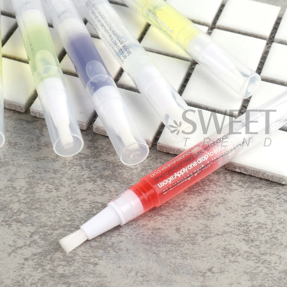 5 pz Unghie Nutrizione Penna Olio Trattamento Cuticola Rivitalizzante Olio Prevenire Agnail Nutrimento Della Pelle Odori di Frutta Strumenti di Cura Del Manicure