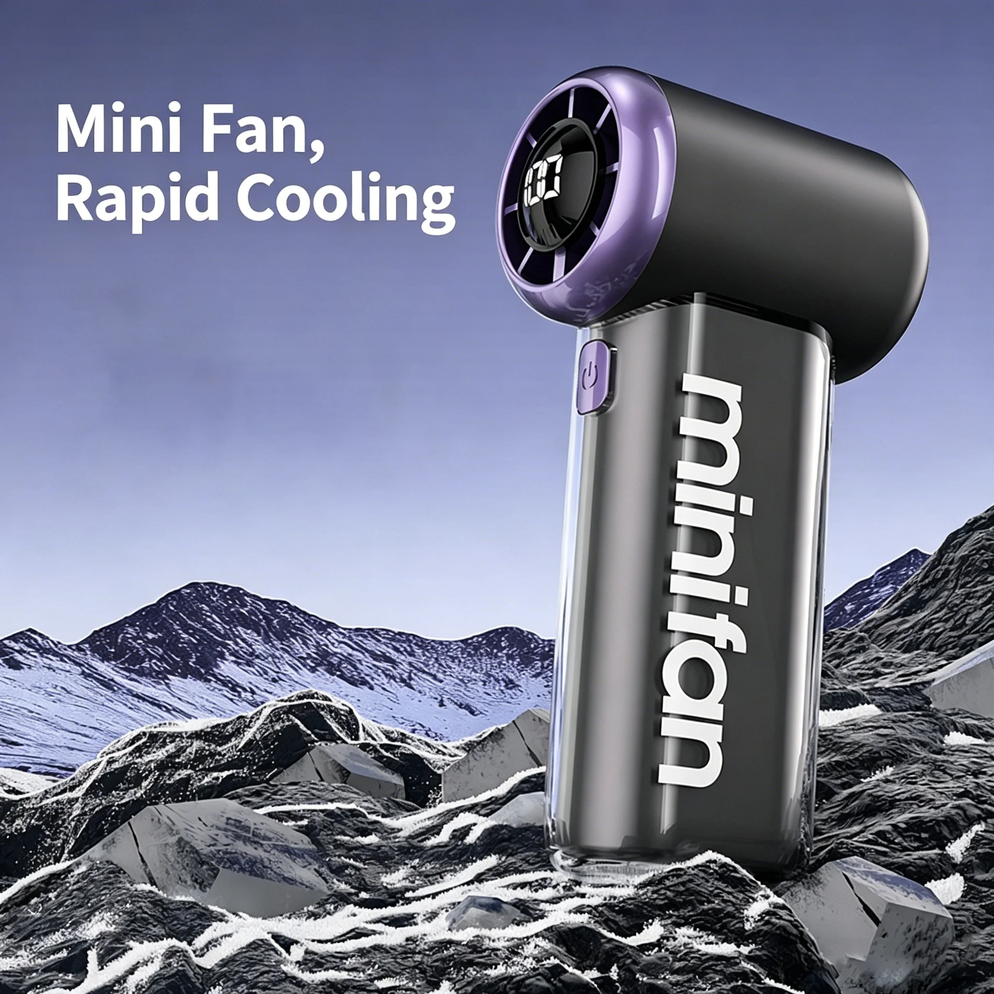 Handheld Turbo Fan,Super Strong Wind,100 levels,Long Battery Life,5000mAh,USB Rechargeable,Multipurpose Pocket fan