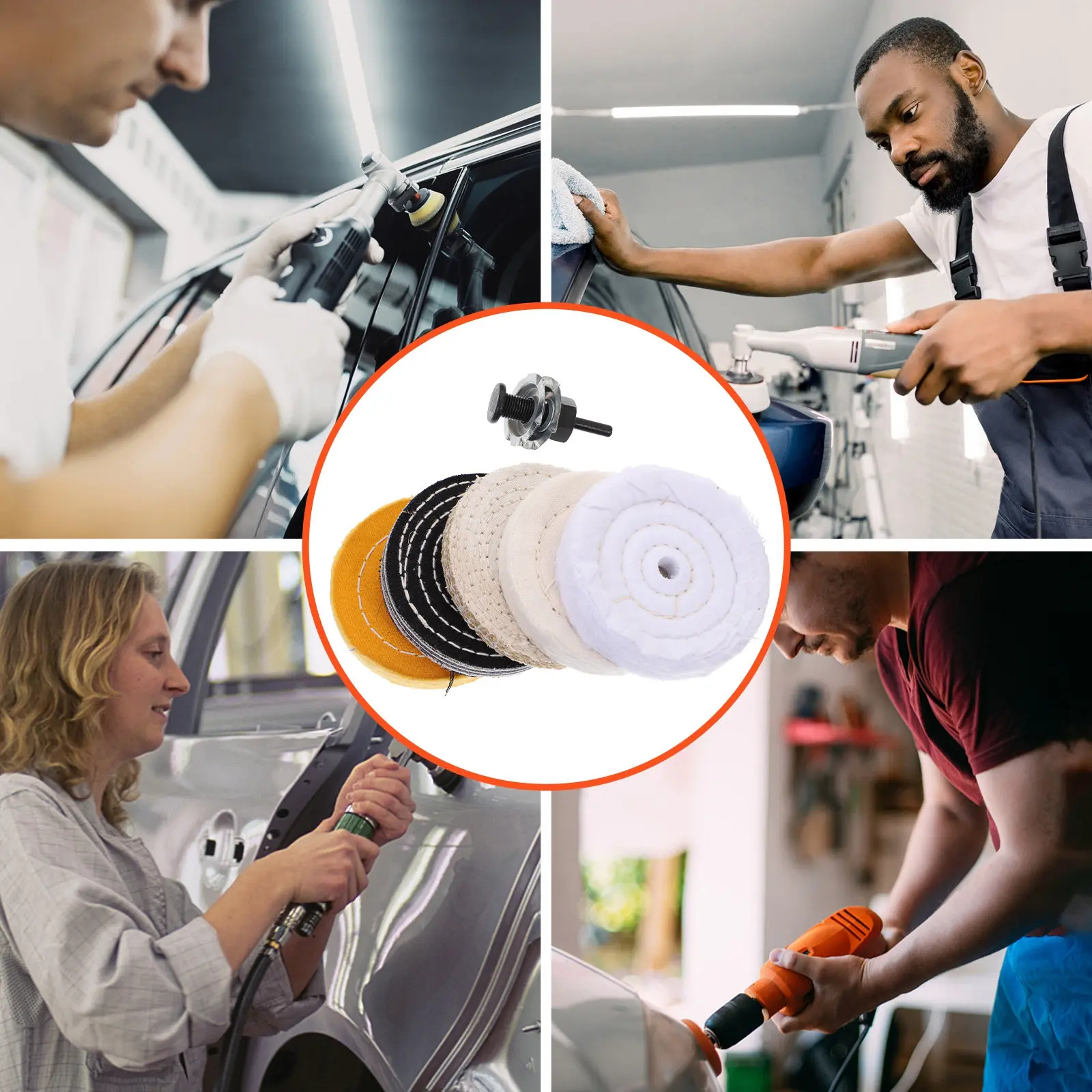 

Набор из 1 комплекта премиальных полировальных кругов из хлопка и сизаля для дрели, для полировки автомобилей, лодок, воскования, металла, ювелирных изделий, нержавеющей стали