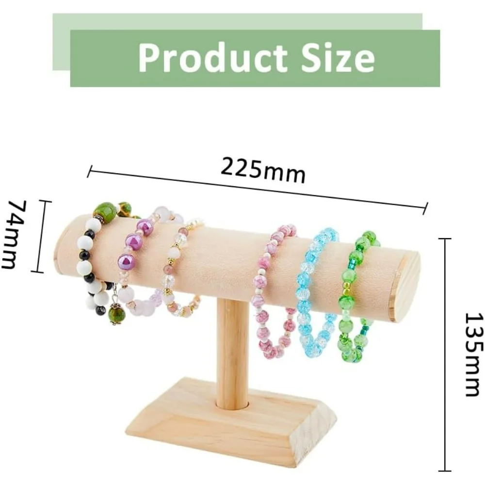 1pc Bracelet Holder Display Velvet T-Bar Watch Stand Bangle Papaya Tower for Selling Showcase Business and Home Organization