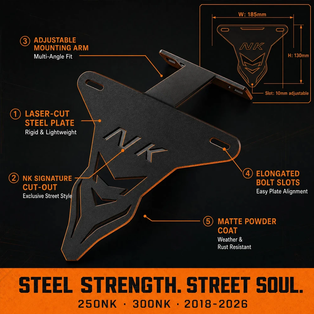 For CFMOTO CF 300NK 250NK 300 NK 250 300 Motorcycle License Plate Frame Holder Rear Fender Tidy Eliminator Registration Bracket