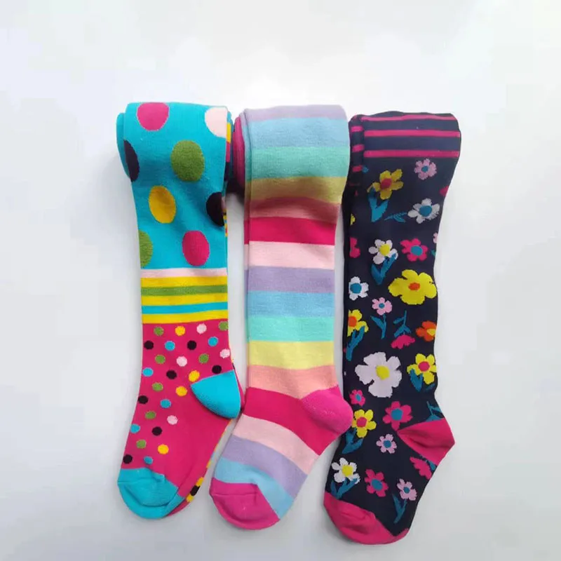 Collants à carreaux pour filles, 3 pièces, bas pour enfants, printemps, automne, noël, vêtements floraux, à rayures