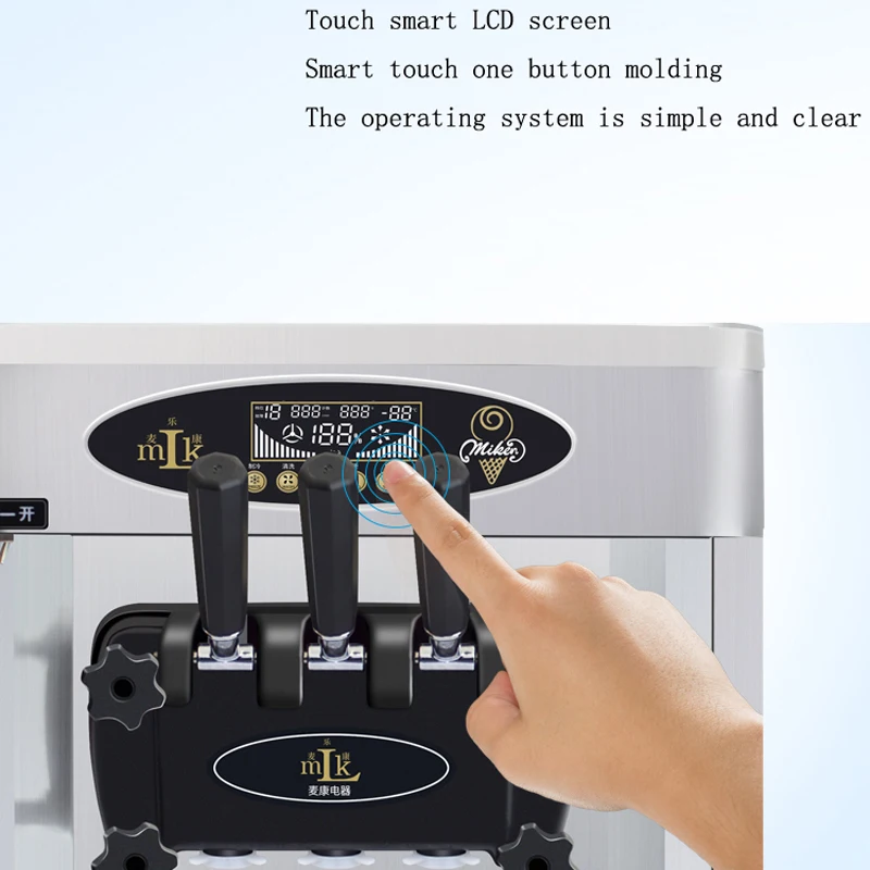 Ice Cream Machine For Ice Cream Making Stainless Steel Structure And Durable Three Flavors Soft Ice Cream Machine