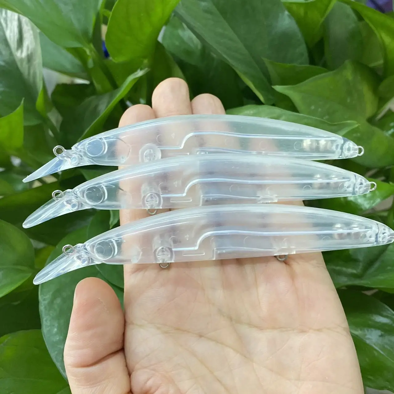 5pcs Minnow Blanks Unpainted Clear Body DIY Handmade 18g 110mm Floating Minnow Sea Fishing Tackle Equipment