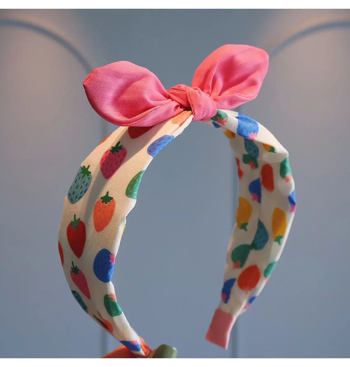 Children's Three-Dimensional Rabbit Ears Hair Hoop Cute Strawberry Fabric Hair Band Hairpin