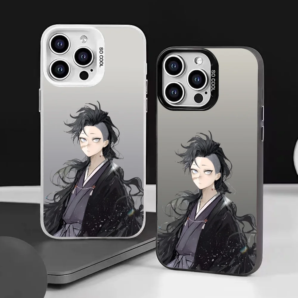 Anime Shinazugawa Genya Phone Case Phone Case IMD color silver shell For iPhone 16 15 14 13 12 11 Pro Max Plus