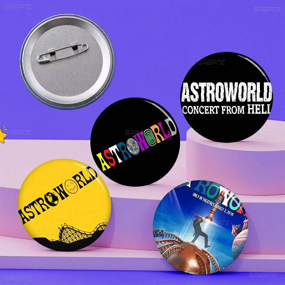 T-Travis S-Scott A-Astroworld تخصيص لينة زر دبوس للنساء مجوهرات إبداعية مضحك شارة الكرتون عاشق قبعة