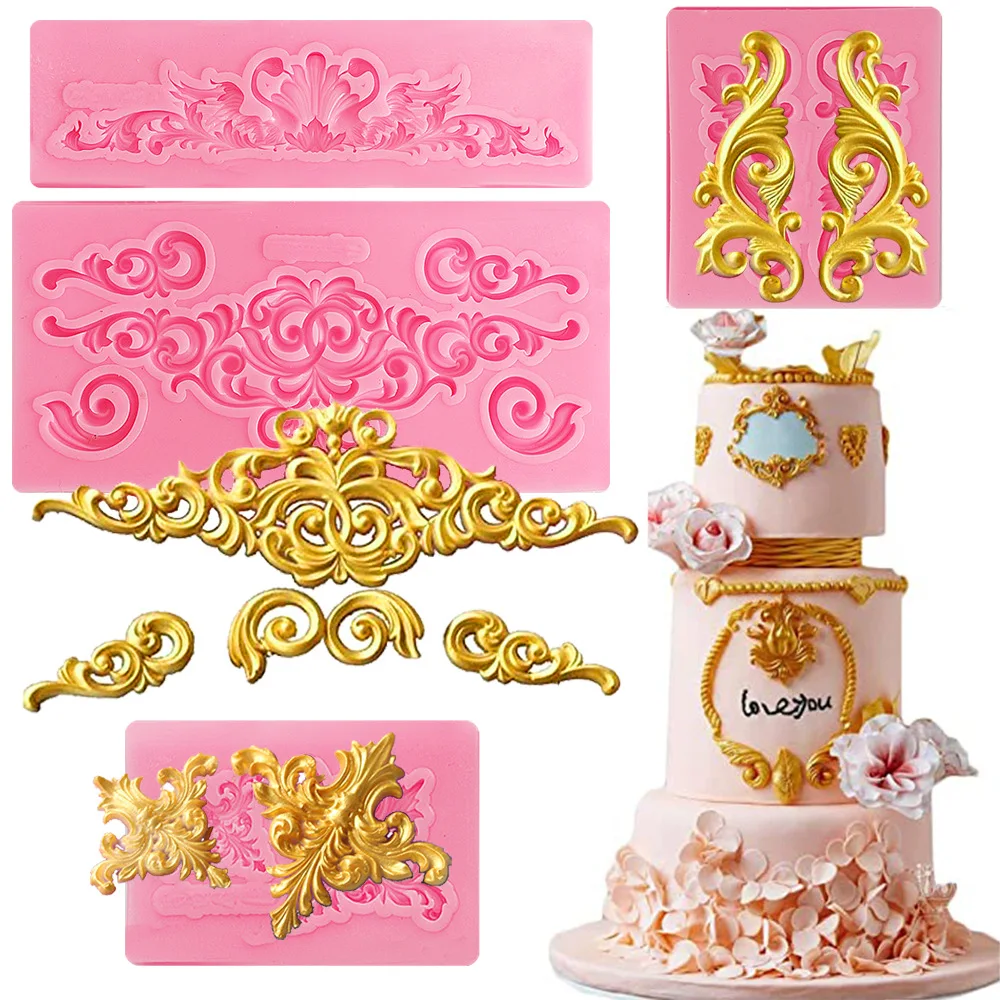 Baroque Silicone Mold Cake Border Lace Butterfly Cupcake Decor Chocolate Handcraft Ornament Accessories Polymer Clay Epoxy Mold