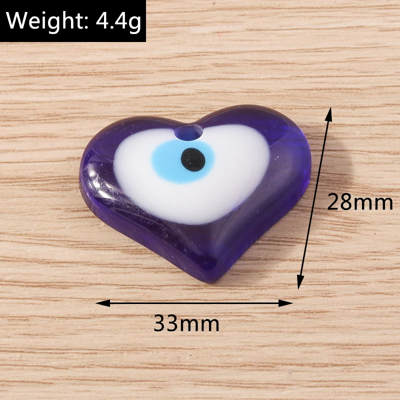 5 stücke niedlichen blauen bösen Blick Charms Harz Liebe Herz Hand Charms Anhänger für Schmuck machen Ohrringe Halskette DIY Handwerk Zubehör – Detail 2