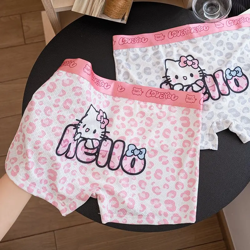 Sanrio Hello Kitty Mutande Cartoon Cute Men Stampa Boxer elasticizzati Slip accoglienti e morbidi con cavallo antibatterico Biancheria intima da grande libbra