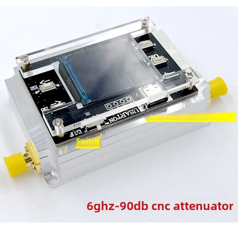 3G 6G 8G Digital Programmable Attenuator 90DB Stepped 0.25DB TFT Display CNC High Isolation