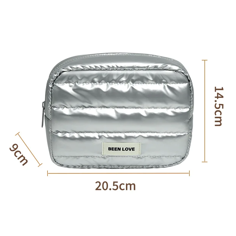 Ladies' Cosmetic Bags New Solid Color Glossy Surface Portable Storage Bags Waterproof Large Capacity High Quality Makeup Bags