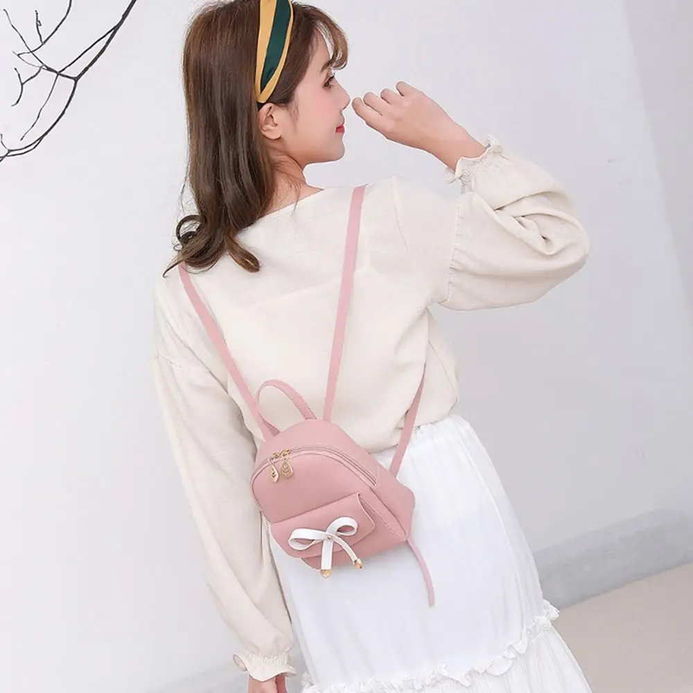 Sweet Cute Women Mini Backpack Fashion Graceful Small School Bags Casual Korean Style Big Bow-knot Backpack Girl