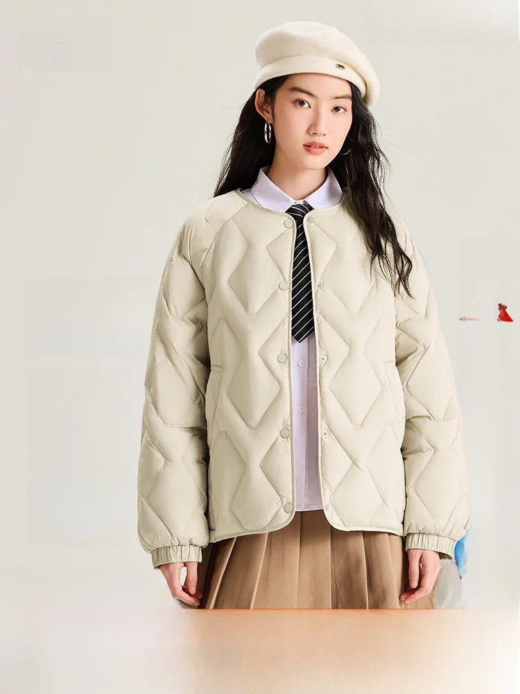 

Женская повседневная стеганая куртка Snow Flng Spring 26 в корейском стиле для дома и отдыха, с наполнителем из пуха