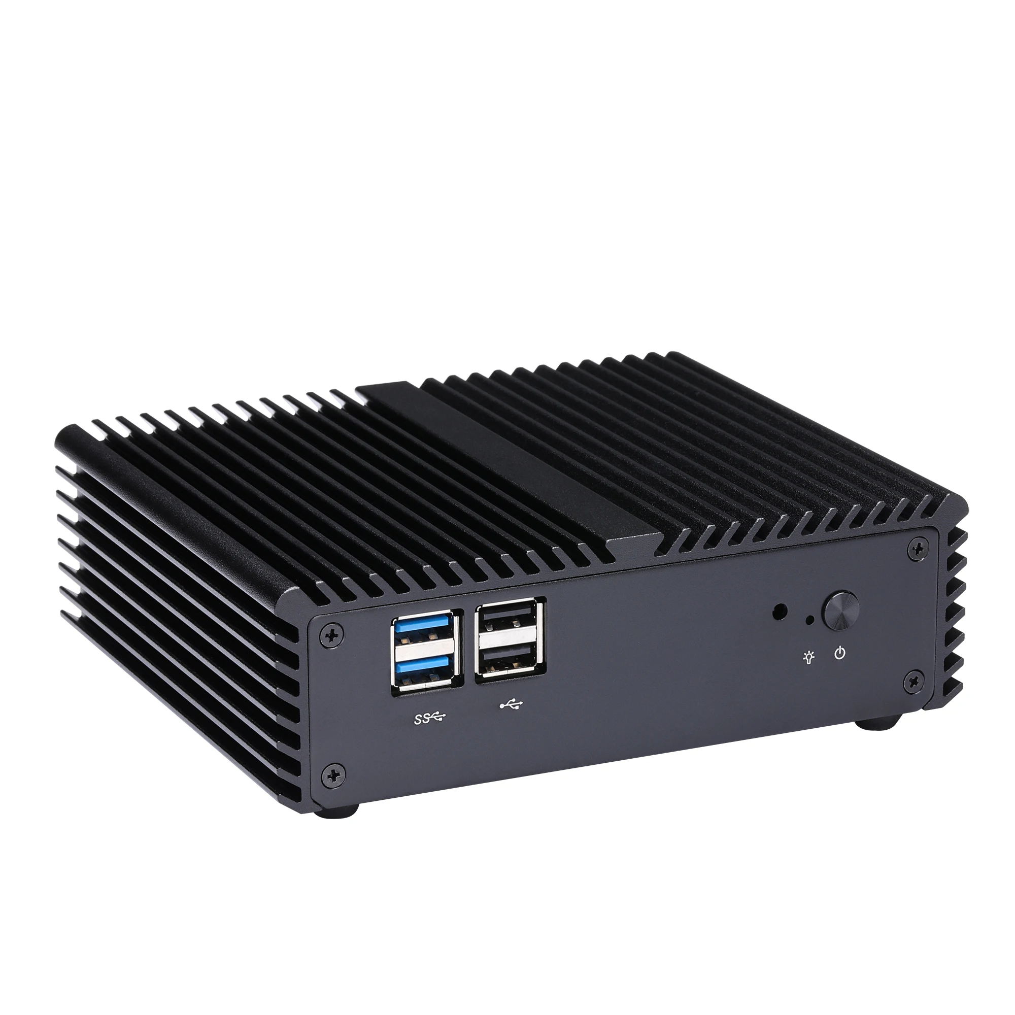 QOTOM Fanless Mini PC Q170S Pentium J3170 Processor Quad Core, Processor J3710 2M Cache, tot 2,64GHz, WIN 10/Linux/Ubuntu