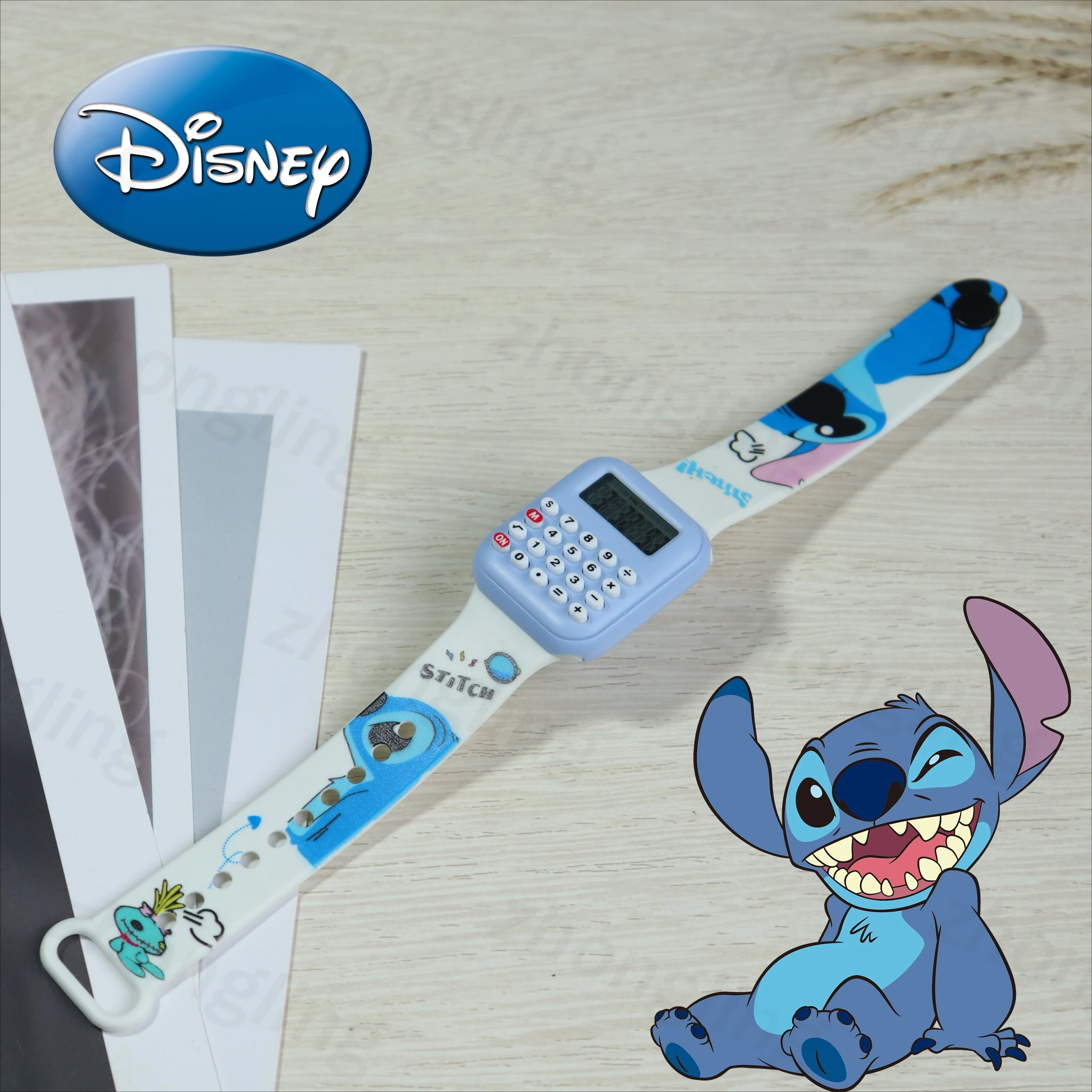 Miniso Disney Stitch LED Watch – Y1 Button, Student Fashion Digital Wristwatch with Calculator, Gift for Kids & Teens