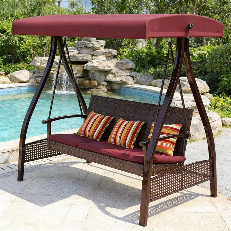 

Durable Swing Chair Outdoor Rattan Easy to Assemble Hanging Swing Chair for Porch Furniture - Hot Sale Comfortable Soft Padded