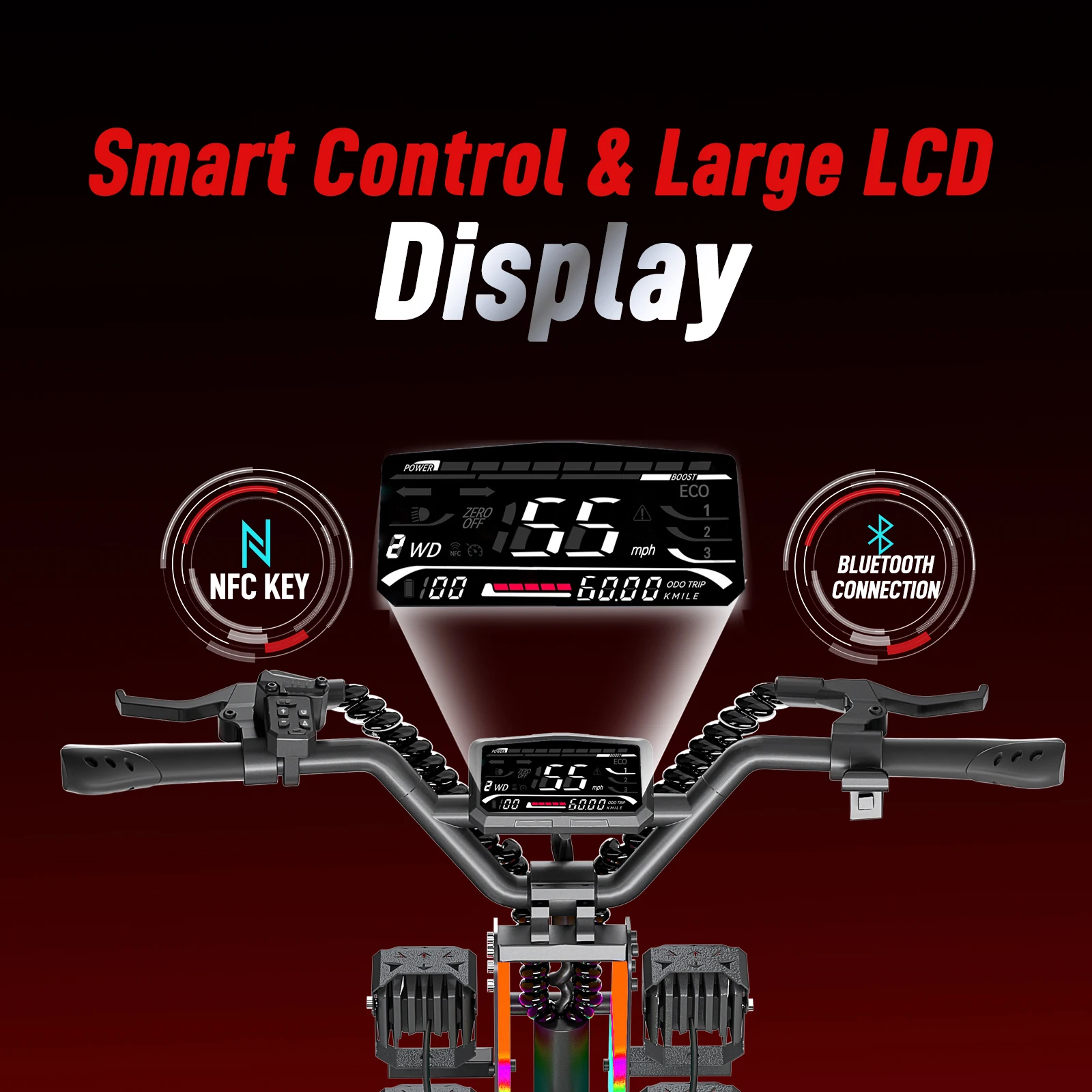 JUNLING JL86 10000 واط سكوتر كهربائي مزدوج للطرق الوعرة للبالغين مع سرعة 55 ميلا في الساعة نطاق 75 ميل #4