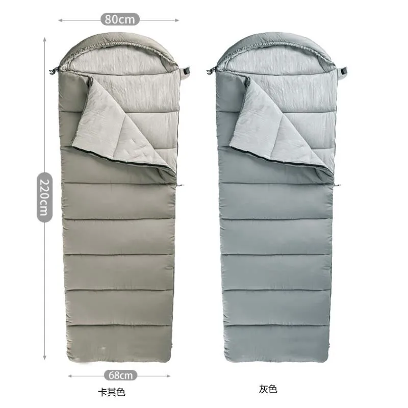 New Trapezoidal Camping Waterproof Envelope with Cap Washable Portable Outdoor Camping Thickened Warm Cotton Sleeping Bag