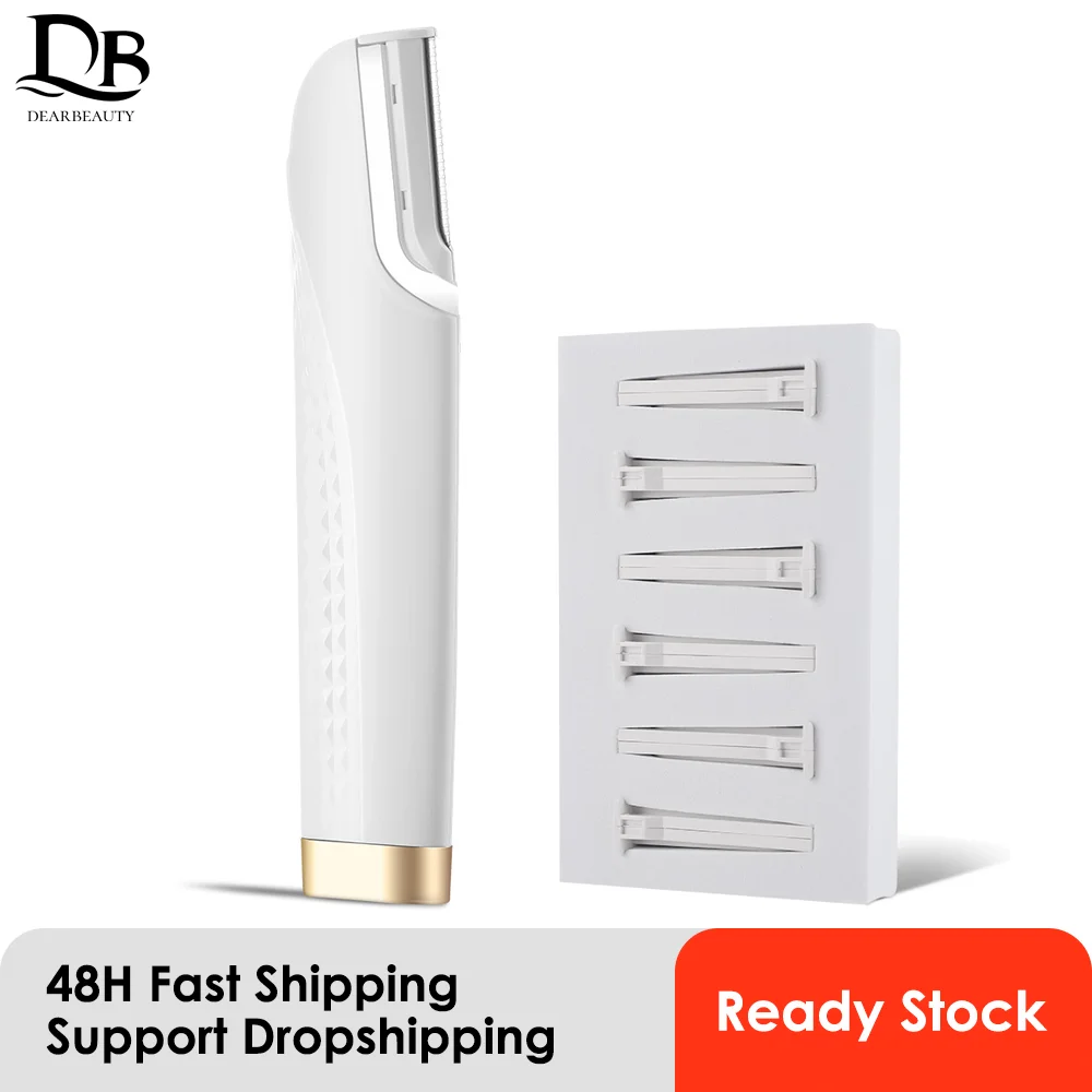 

Звуковая дермапланирующая бритва для женщин, отшелушивающее средство для лица, средство для удаления волос и пуха, триммер для бороды и бровей со светом 6, сменный Bla