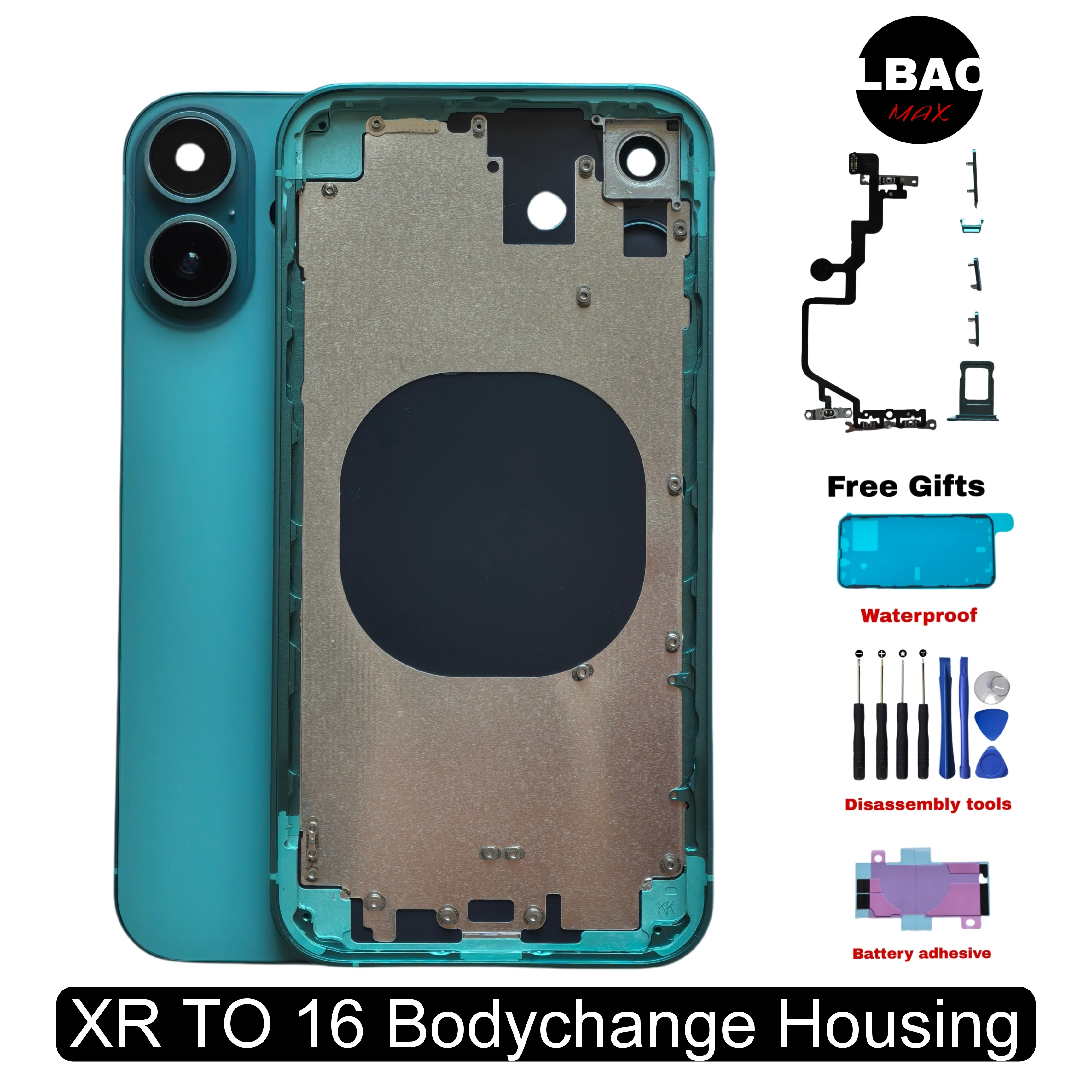 bodychange Housing For IPHONE XR To 16 DIY Back Cover Housing Battery Middle Frame Replacement Frame Free Gifts Fast Shipping