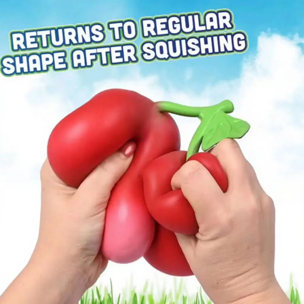 

Набор из 2 игрушек-антистресс в виде вишни: эластичные медленно восстанавливающие форму игрушки-фиджеты для снятия стресса, портативные фруктовые игрушки