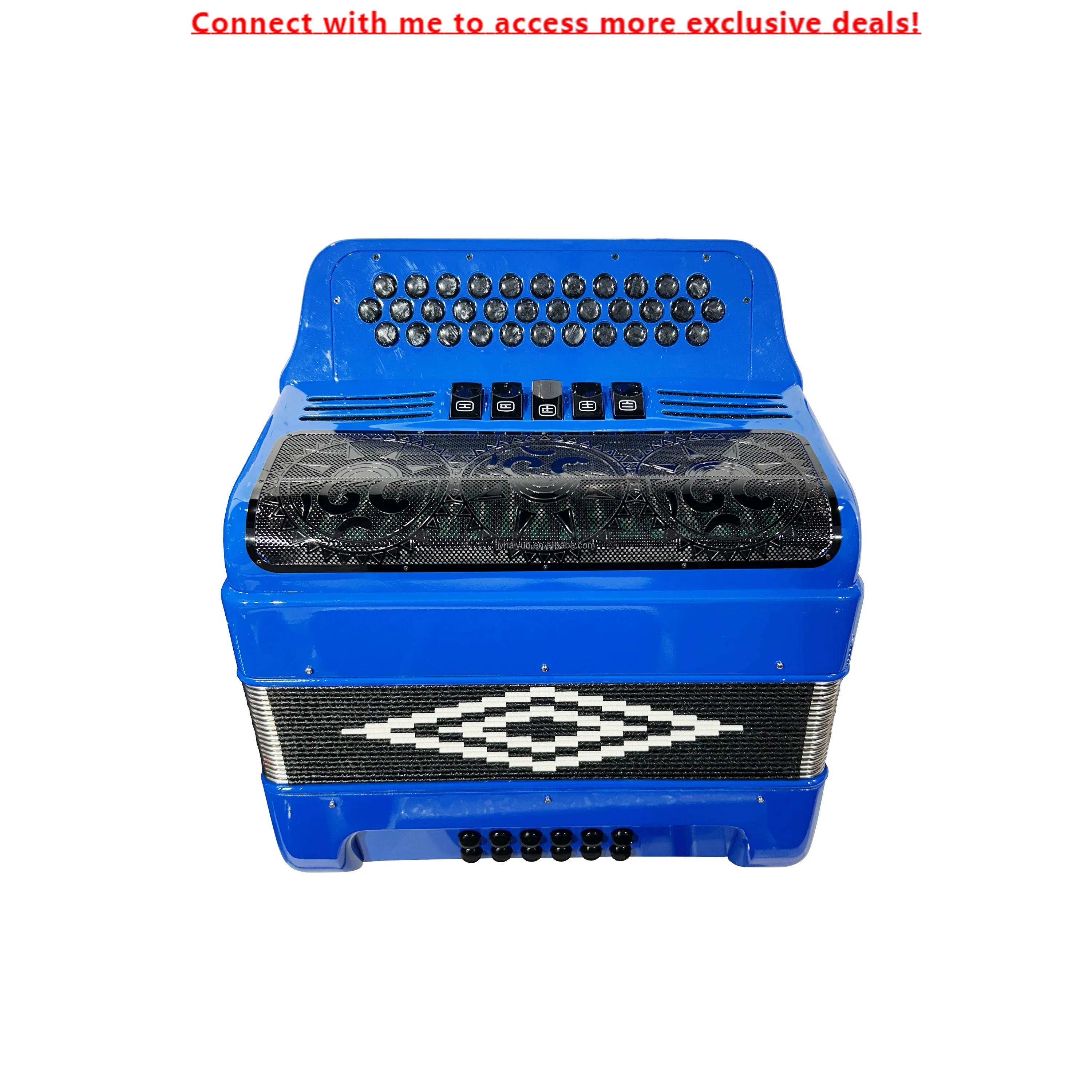 

SEASOUND OEM 34 Buttons 12 Bass 5 Registers Royal Blue Button Accordion Instrument Black Grill Black Buttons Acordeon JB3412D