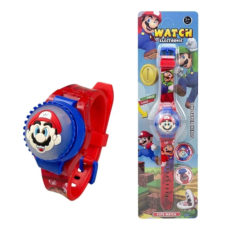 Spiderman Kids Watches For Boys Cartoon The Avengers Super Hero Children Rotate Watch with Flash Light Sanrio Girls Watch Gifts