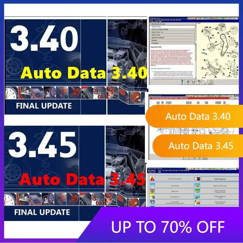 2025 Hot Sale AUTO DATA 3.45 Wiring Diagrams Data Install Video AutoData 3.40 Multi-languages CD USB Drive Auto Repair Software