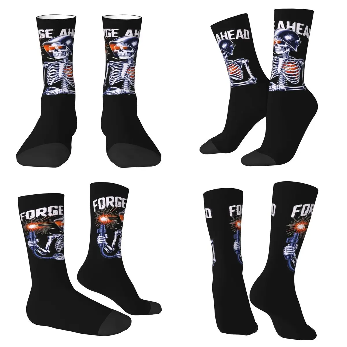 

Сварщик, сварочные карты Таро, скелет, забавные металлические рабочие носки, впитывающие пот чулки в стиле Харадзюку, всесезонные длинные носки