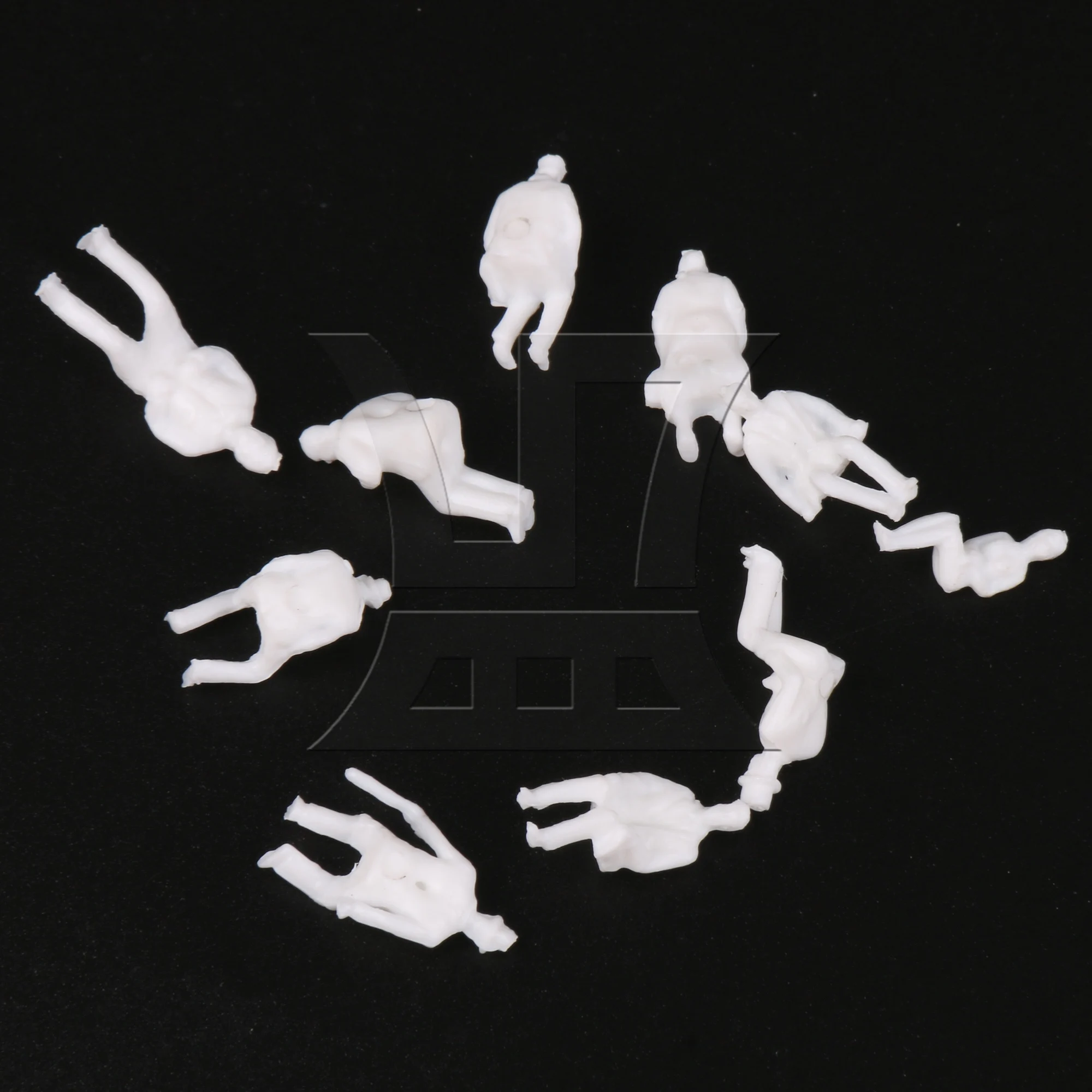 Mxfans 100 Pcs Unpainted Figures 1:87 for Architectural Model Sitting Position