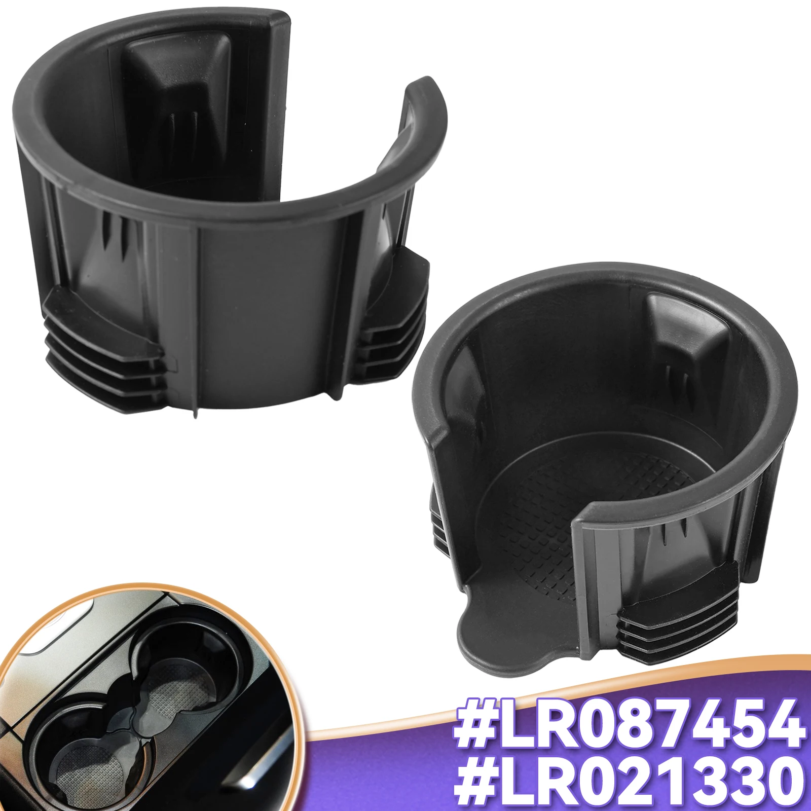 2 uds compartimento central delantero de coche portabotellas inserto LR087454 LR021330 para Land Rover LR2 LR3 LR4 Range Rover Sport L320 L494