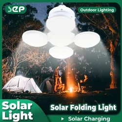 Lampe solaire d'extérieur pliable portable, aste par USB, ampoule LED, lampes de recherche, lampe de secours pour le camping, les pannes de courant et le crochet