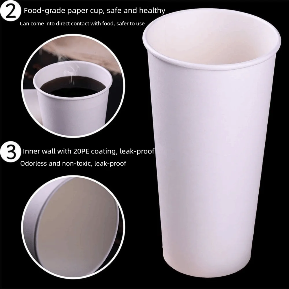 200Pcs 30/60/120/200ml Disposable Paper Cup Thickened Solid Color Tasting Cup Food Grade Multifunctional Paper Cup Set