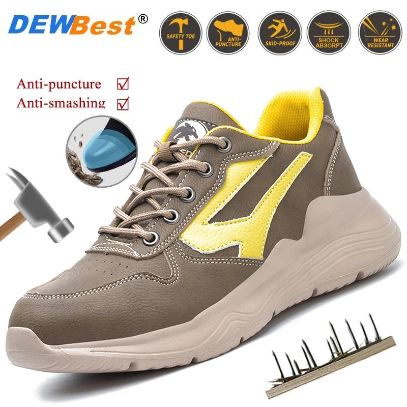 

Men's waterproof lightweight wear-resistant stab-proof breathable safety shoes Men's anti-smash steel head protective site shoes