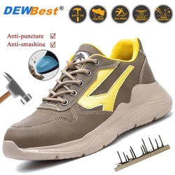 Men's waterproof lightweight wear-resistant stab-proof breathable safety shoes Men's anti-smash steel head protective site shoes