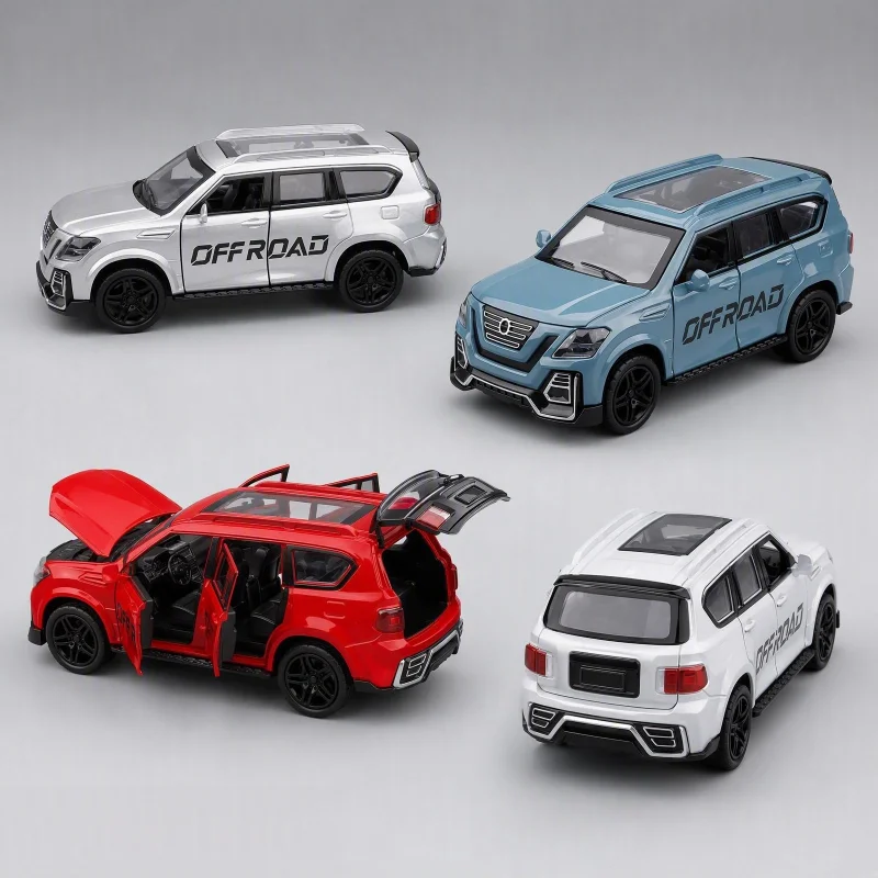 Large Off-Road Alloy Toy Car Model 1:36 Scale, Doors Can Open, Desktop Collectible Gift