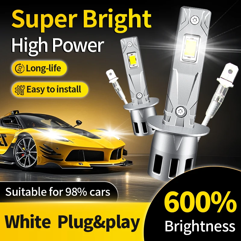 

2 шт. H1 светодиодные лампы для фар, мини-лампа 1:1, размер H1, противотуманные фары с вентилятором, автомобильные светодиодные лампы Plug & Play 6000K 12V для Kia для Mazda 6 GG